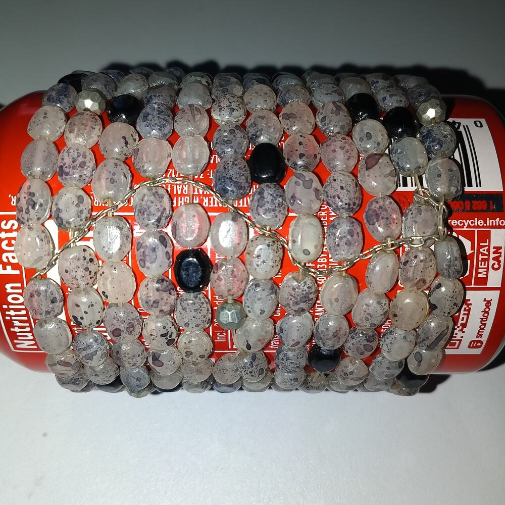 Iris Apfel & Bajalia Gray & Black Stone Beaded Statement Necklace